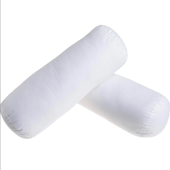 Set of 2 Neck Roll Pillows NWT 100% Cotton White - Picture 1 of 2
